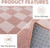 64ft Btargot Light Pink Checkered Area Rug for Living Room, Princess Prince Castle Modern Abstract Checkerboard Throw