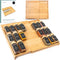 EDELHAUS Bamboo Spice Drawer Organizer - Expandable 4 Tier Spice Rack (Need