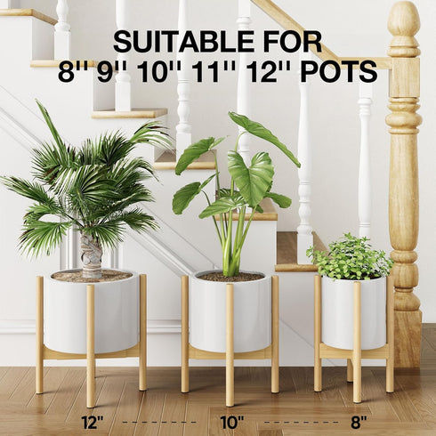 8-12 Inch 14.5 Inch 1 Pack MUDEELA Plant Stand for Indoor Plants: Adjustable Width Fits Pots - Mid Century Modern