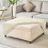 ANWUCHEN 18x30x25 inches, 0.45 lbs, Ottoman Cover - High Stretch Knitted Jacquard Fabric, Medium Beige, Square