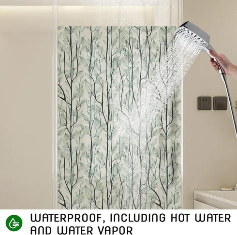 DKTIE Window Film Privacy - Decorative Stained Glass Clings with Installation Tools, Static Cling for Home (Dark Green,