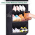 SLEEPING LAMB Over The Door Shoe Rack, Short Hanging Organizer with Large Deep Pockets for Boots, Black