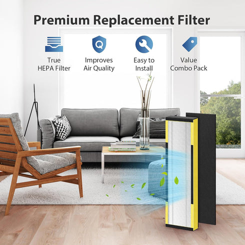 FLT4825 Filter B Replacement for Guardian, FLT4825 True HEPA Replacement Filter, Compatible with Guardian Air Purifier AC4825 AC4300 AC4800 AC4900 AC4850, 2 H13 Hepa Filters + 8 Carbon Filters