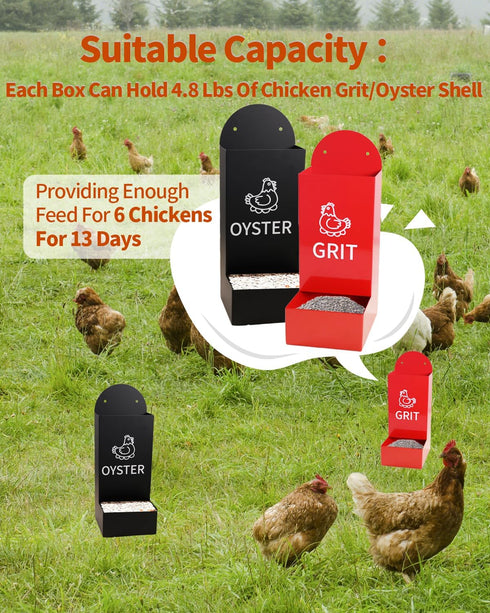 YQDHYLYH Chicken Oyster Shell Feeder and Grit Feeder Metal Chicken Feeder Chicken coop Accessories Automatic Chicken