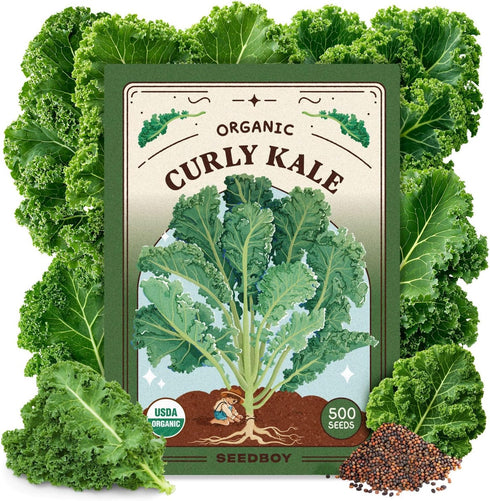 Seedboy Organic Kale Seeds for Planting Indoor and Outdoor, Non-GMO and USDA