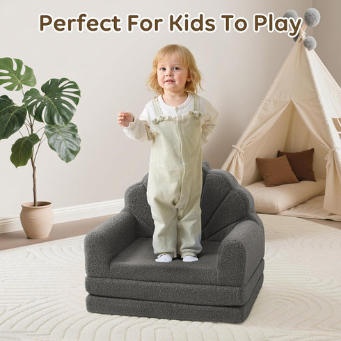 2-in-1 Airpanda Toddler Chair for Kids, Soft Couches that Fold Out for Toddler, Convertible Baby Sofa to Lounger