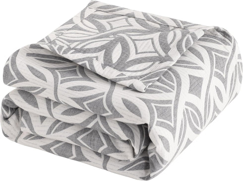 3 88x92 NTBAY Layers Cotton Muslin Queen Bed Blanket, Super Soft Breathable Thermal Yarn Dyed Quilt for Adults, Perfect