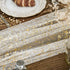120 Inch 10FT, Artoid Mode Beige Gold Gauze Table Runner Glitter Metallic Foil Sheer Dining Wedding Anniversary Holiday