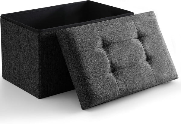 CUYOCA Storage Ottoman Cube Small Footrest Foldable Seat Foot Stools Square Tufted