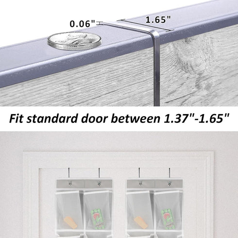 2PK Over the Door 12 Pocket Hanging Shoe Organizer for Efficient Storage