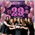 IMISI 29th Birthday Decorations for Girls - Happy Birthday Banner Pink Backdrop for Women