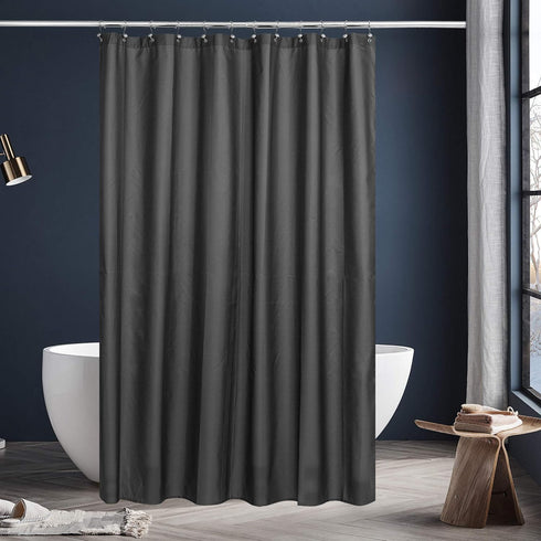 N&Y HOME Fabric Shower Curtain or Liner with Magnets, Dark Charcoal Grey - Hotel Quality, Water Repellent (72x72)