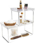 Counter madesmart Medium Stacking Shelf, Organizer for Spices, Make-Up, Bottles & Jars, Collapsible Legs for Cabinet