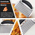 JAYVAR Large Crinkle Cutter French Fry Cutter, Large Crinkle Potato Slicer Wavy Chopper, Stainless Steel Wavy Slicer
