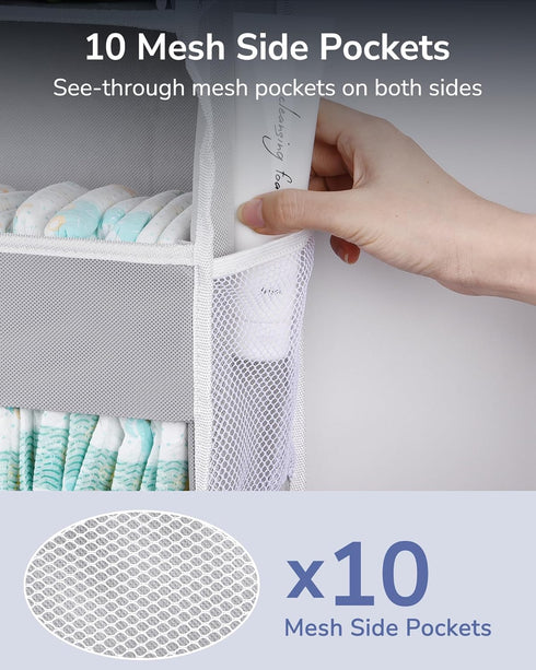 1 Pack 5 10 44 lbs 5 ULG Over Door Organizer with Large Pockets Mesh Side Pockets, Weight Capacity Hanging Storage