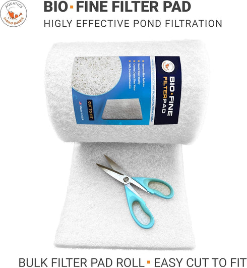 SHRIMP BUBBLE 12 inches 72 inches 1 inch Classic Koi Pond Filter Pad Fine - by by - White Bulk Roll Ultra-Durable