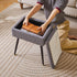 4 15.7" 11.8" 18.1" YD-SMS137G Aibiju Vanity Stool Chair Teddy Velvet with Storage, Grey Ottoman with Storage, Furry