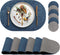 yuuzue Faux Leather Placemats Set of 6 with Matching Coasters, Dual Sided Oval
