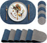 yuuzue Faux Leather Placemats Set of 6 with Matching Coasters, Dual Sided Oval
