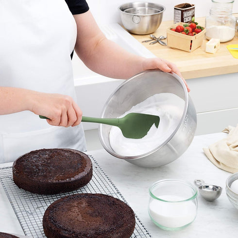 Tovolo Flex-Core All Silicone Spatula, Ergonomic Handle, BPA-Free & Dishwasher Safe Baking Tool, Heat-Resistant Rubber,