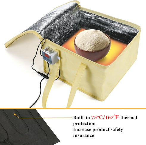 Baderke Versatile Dough Proofer with Heater Bread Proofer Warming Box and Mat Sourdough starter for Fermenting Precise