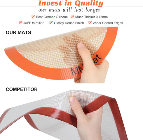 Silicone Baking Mats Set of 2, Round Non-Stick Reusable Air Fryer Liners, 12 inch