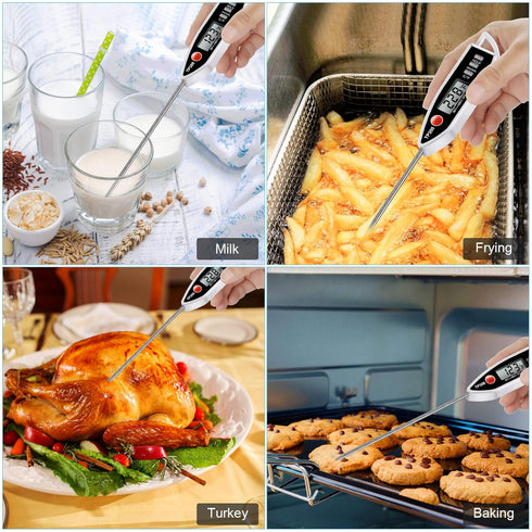 Meat Food Thermometer, Digital Candy Cooking Thermometer, Instant Read for BBQ Grill, Oil, Milk, Bath Water, Deep Fry