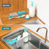 14.5" 22", Over The Kitchen Sink Caddy Sponge Holder Organizer Drying Rack Expandable for Sponge Brush Soap Dish Cloth