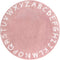 Lahome ABC Pink Round Rug for Girls Bedroom - 3ft Washable Small
