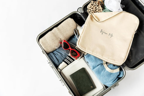 Two-Sided Travel Laundry Bag/Packing Cube for Travel - NATURAL