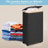 Slim Rolling Laundry Basket with Lid and Removable Bag, 75L Narrow Dirty Clothes Basket with Wheels (Black)