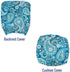 Ambesonne Blue Paisley Office Chair Slipcover, Folk Ornament Flower Like Elements Buta Motifs Illustration Print