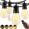 BYGUQ Outdoor String Lights LED Patio-Light - 50Ft Outside Waterproof Dimmable Porch Lights
