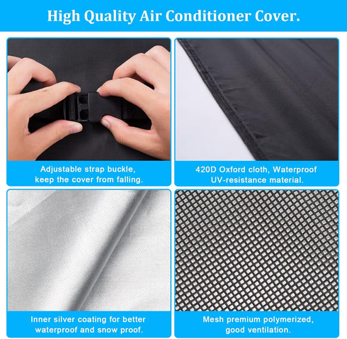 Luxiv Mesh Window Air Conditioner Cover - Black Dust-Proof Waterproof AC Cover for Outdoor Use (17Wx12Dx13H)