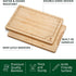 ROYAL CRAFT WOOD Bamboo Cutting Board with Juice Groove - Kitchen Chopping Board for Meat Cheese and Vegetables, Heavy Duty Serving Tray w/Handles (Large,10 x 15") by ROYAL CRAFT WOOD