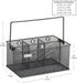 Mind Reader Utensil Holder, Metal Mesh Cutlery Organizer Caddy for Kitchen, 10"L x 7"W x 4.75"H, Gray