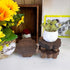 DEMULANS 3 Pack 4 Inch) Tiny Scalloped Wood Risers for Display ,Small Wooden Stands with Removable Feet Farmhouse