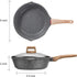 Induction Nonstick Skillet Frying Pan with Lid, Swiss Granite Omelette Pan, PFOA Free (8 inch)