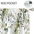 Sage Green Eucalyptus Botanical Leaves Floral Kitchen Window Curtains, 26x36 inch, Short Cafe Drapes for Bathroom
