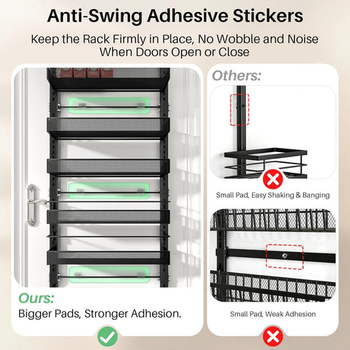 8 17" 6" 69" SNTD Tiers Over the Door Organizer - Height Adjustable Pantry Organizers and Storage with Dense Mesh