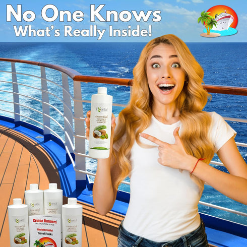 2x17.3oz Rum Runners for Cruise, Empty Shampoo Bottles, Hidden Alcohol Container Flasks