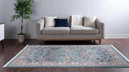 2' 2 3' Rugs.com Rabia Collection Rug x Blue Low Rug Perfect for Entryways, Kitchens, Breakfast Nooks, Accent Pieces