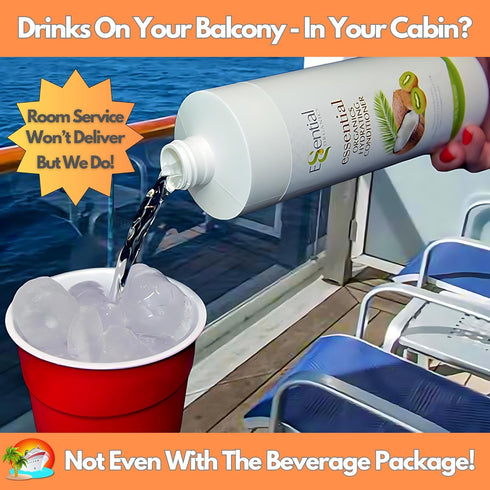 66oz Alcohol Smuggling Kit | Liquor Pouches | Plastic Flask | Empty Shampoo Bottles | Rum Runners for Cruise | Smuggle