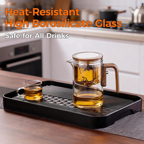 20 oz (600 ml) Enchanted Tea Pot, Magic Tea Pot for Loose Leaf Tea Steeper, Heat Resistant Borosilicate Glass Teapot