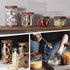 300ML Clear Glass Storage Canister Holder with Airtight Wood Lid, Modern Decorative Small Jar for Coffee, Spice