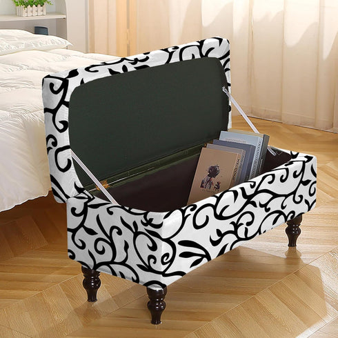 37) Eco-Ancheng Storage Ottoman Cover Rectangle Ottoman Slipcover Folding Storage Bench Cover Footrest Stool Slipcover