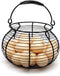 CVHOMEDECO. Elegant Wire Egg Basket with swimming Handle Primitives Vintage Gathering Basket.