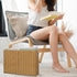 Healeved Woven Seagrass Magazine Basket, Floor Magazine Holder for Books, Newspapers, Tablets