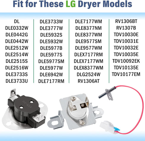 Dryer Parts - 6931EL3003D Limit Thermostat, Replacement Parts for LG Dryer, Replaces Multiple Models