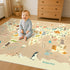 4x6 Kids Bedroom Rug with World Map & Animals Educational Washable Play Mat for Playroom, Cute Global Animal, Featuring